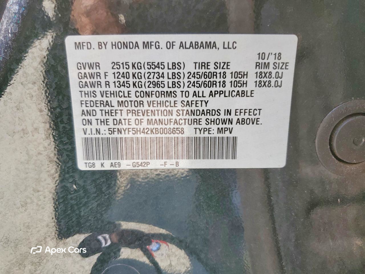Honda Pilot 2019