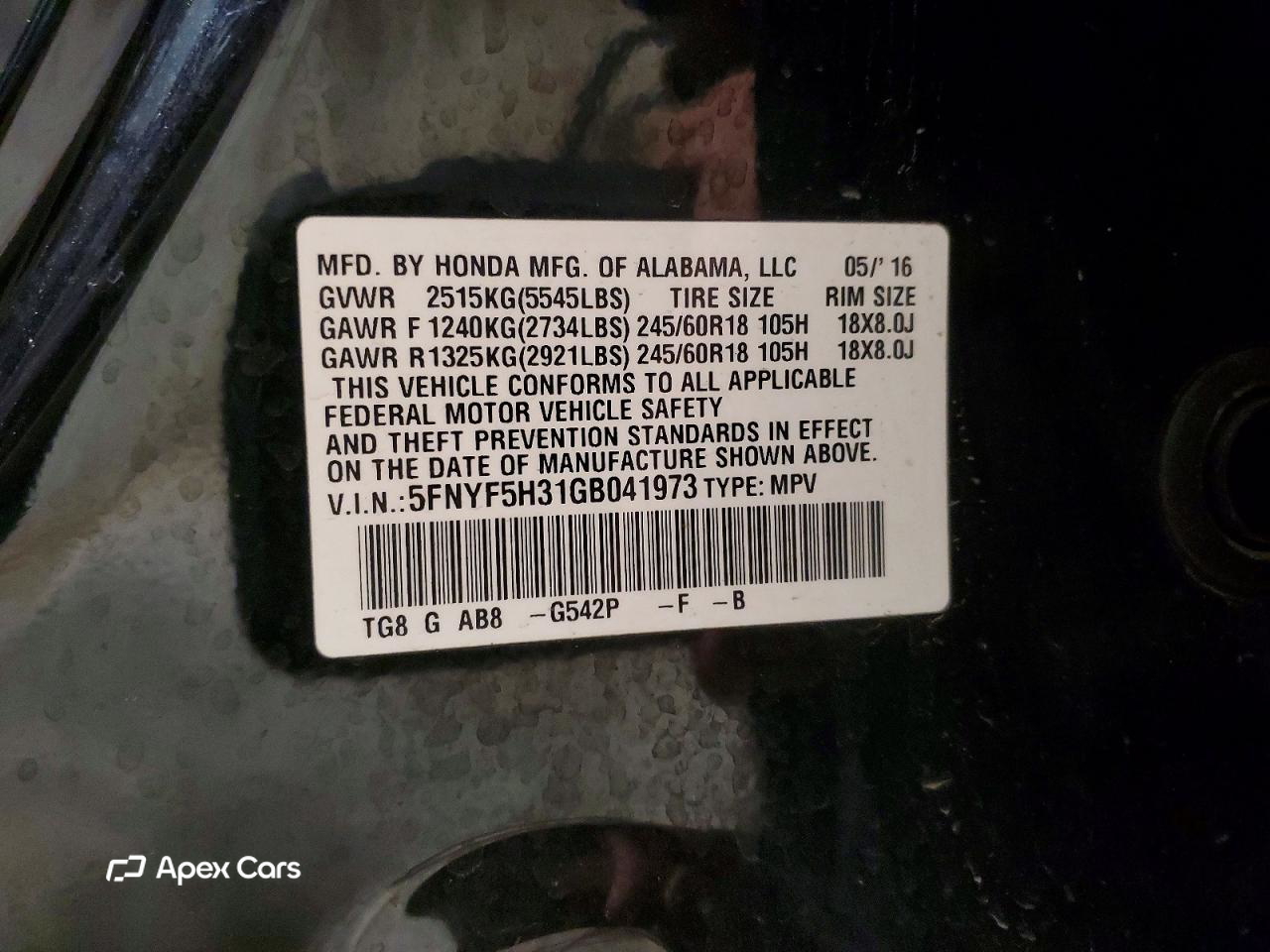 Honda Pilot 2016