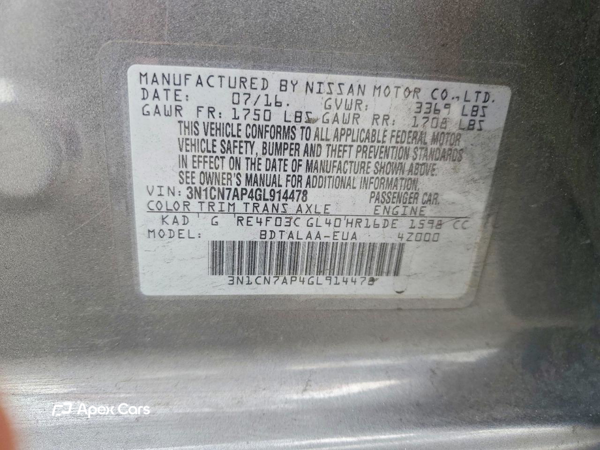 Nissan Versa 2016