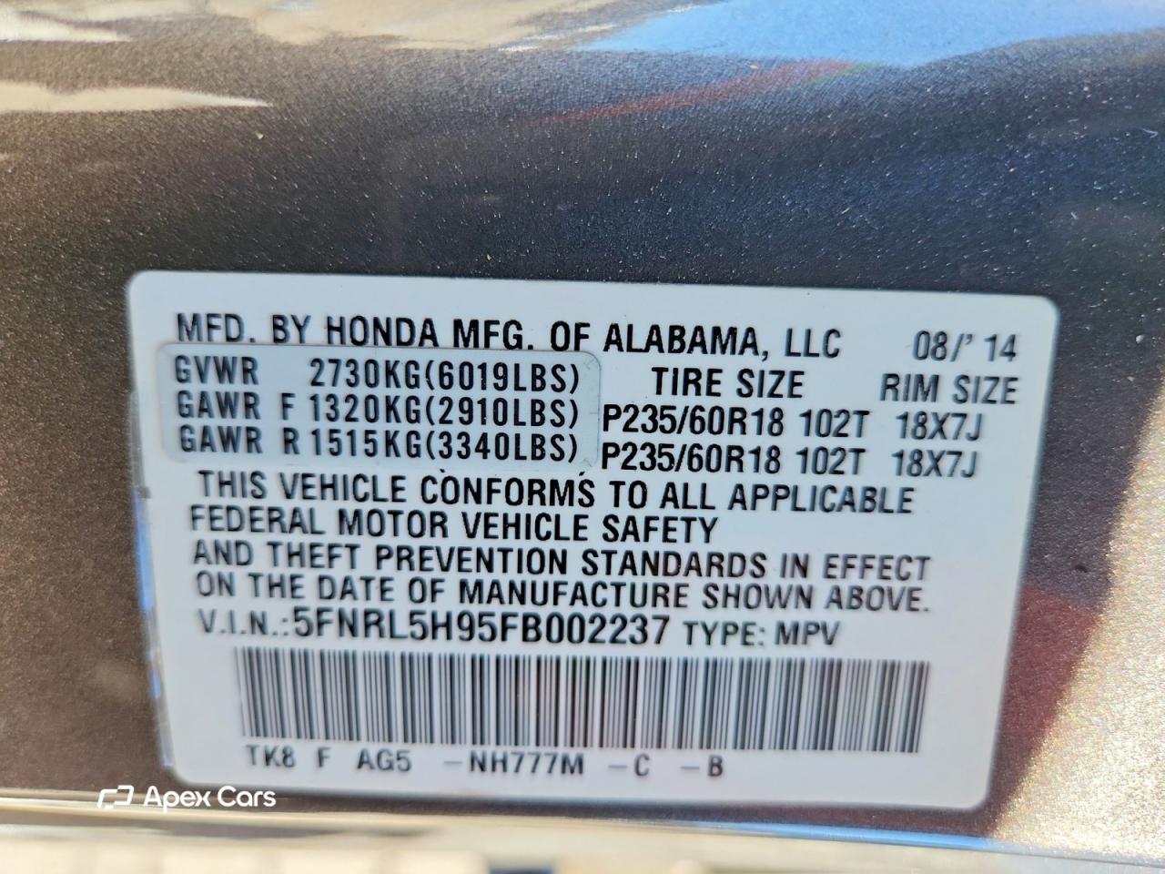 Honda Odyssey 2015