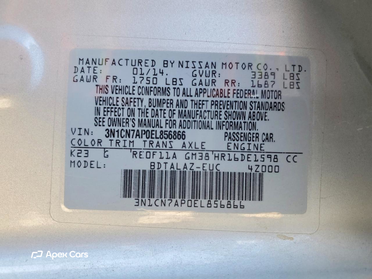 Nissan Versa 2014