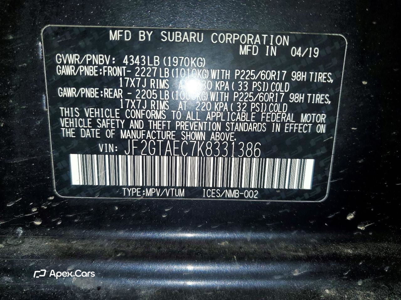 Subaru XV 2019