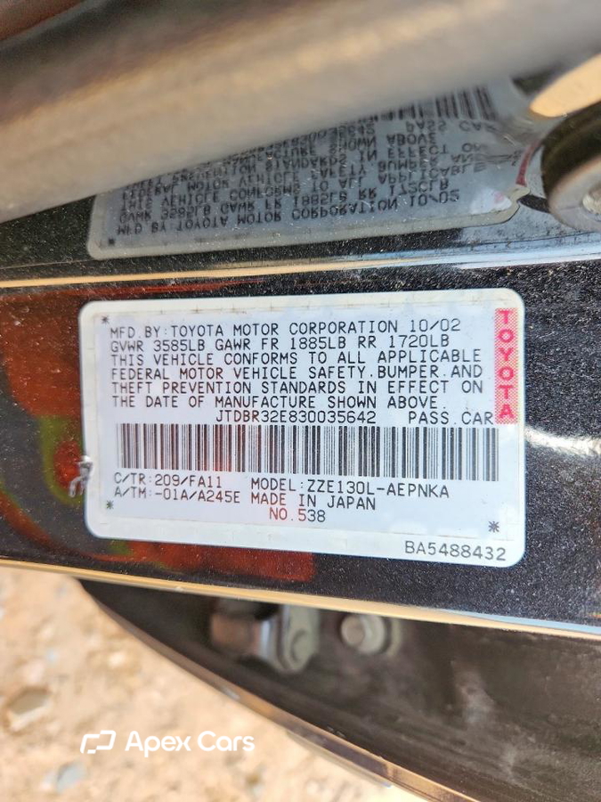 Toyota Corolla 2003
