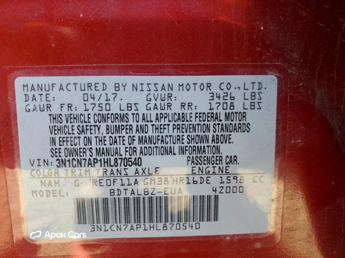 Nissan Versa 2017