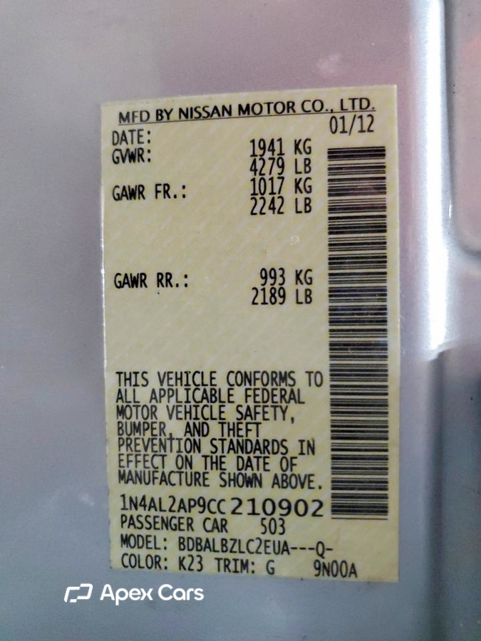 Nissan Altima 2012
