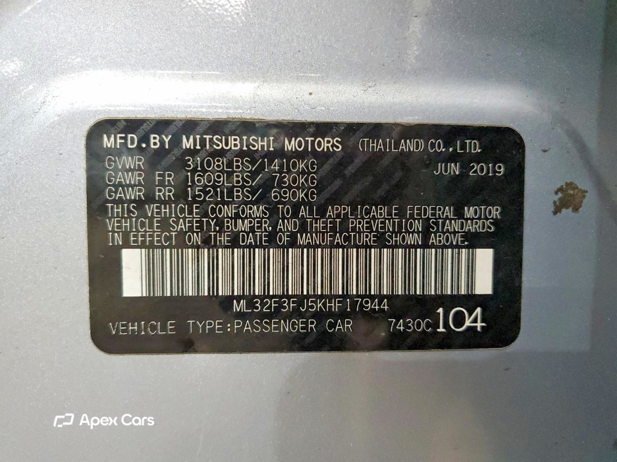 Mitsubishi Mirage 2019
