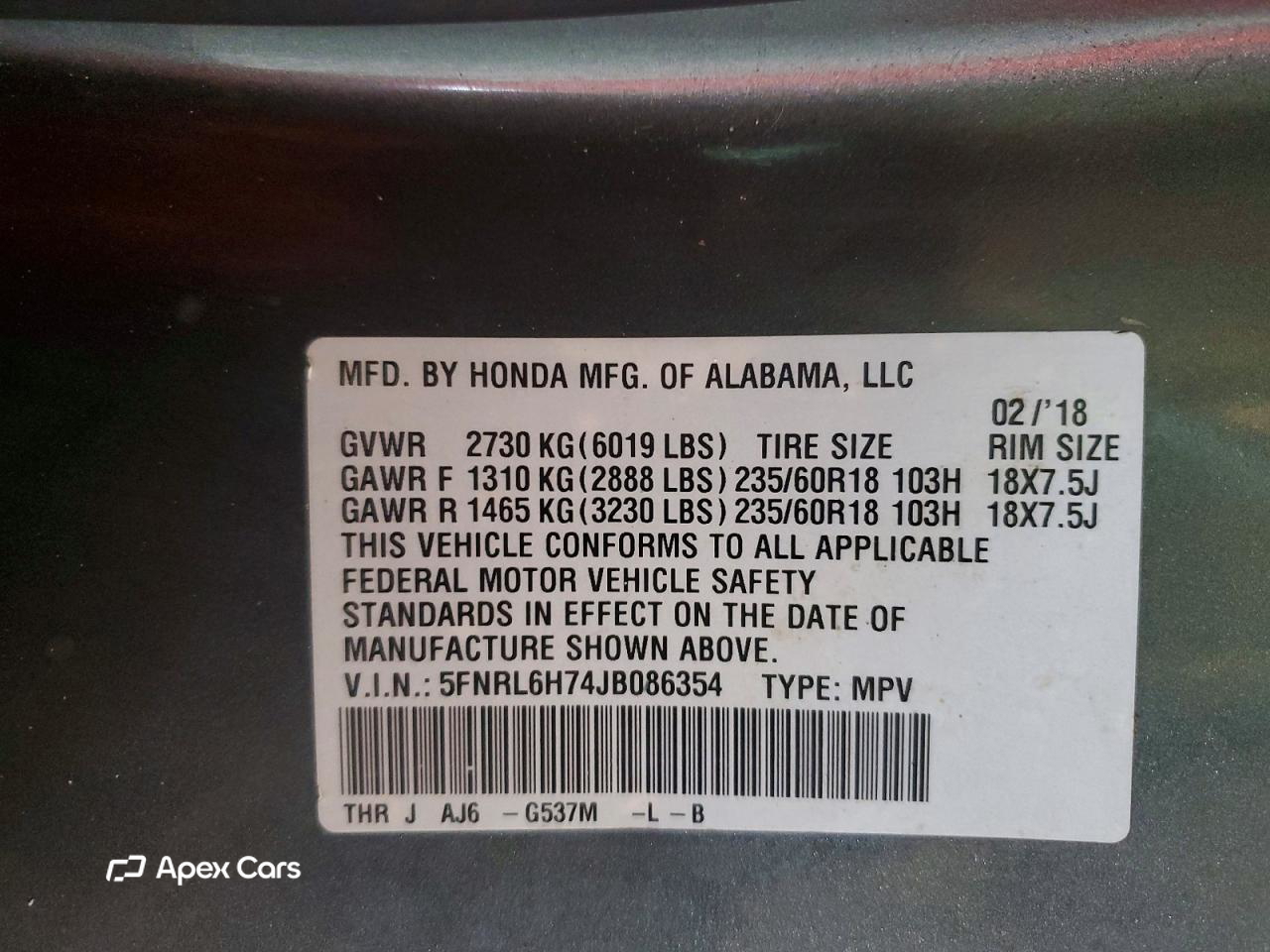 Honda Odyssey 2018