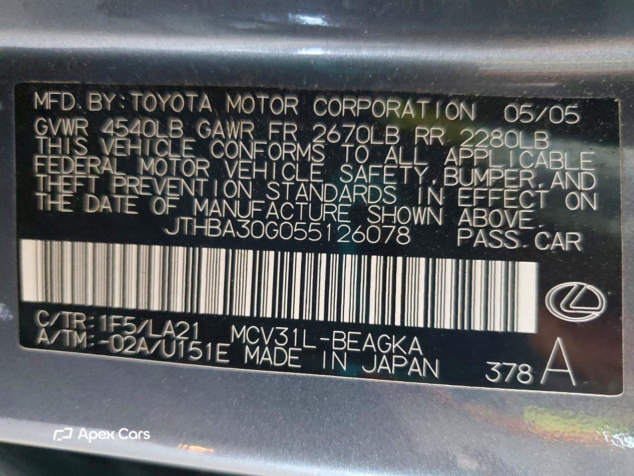 Lexus ES 2005