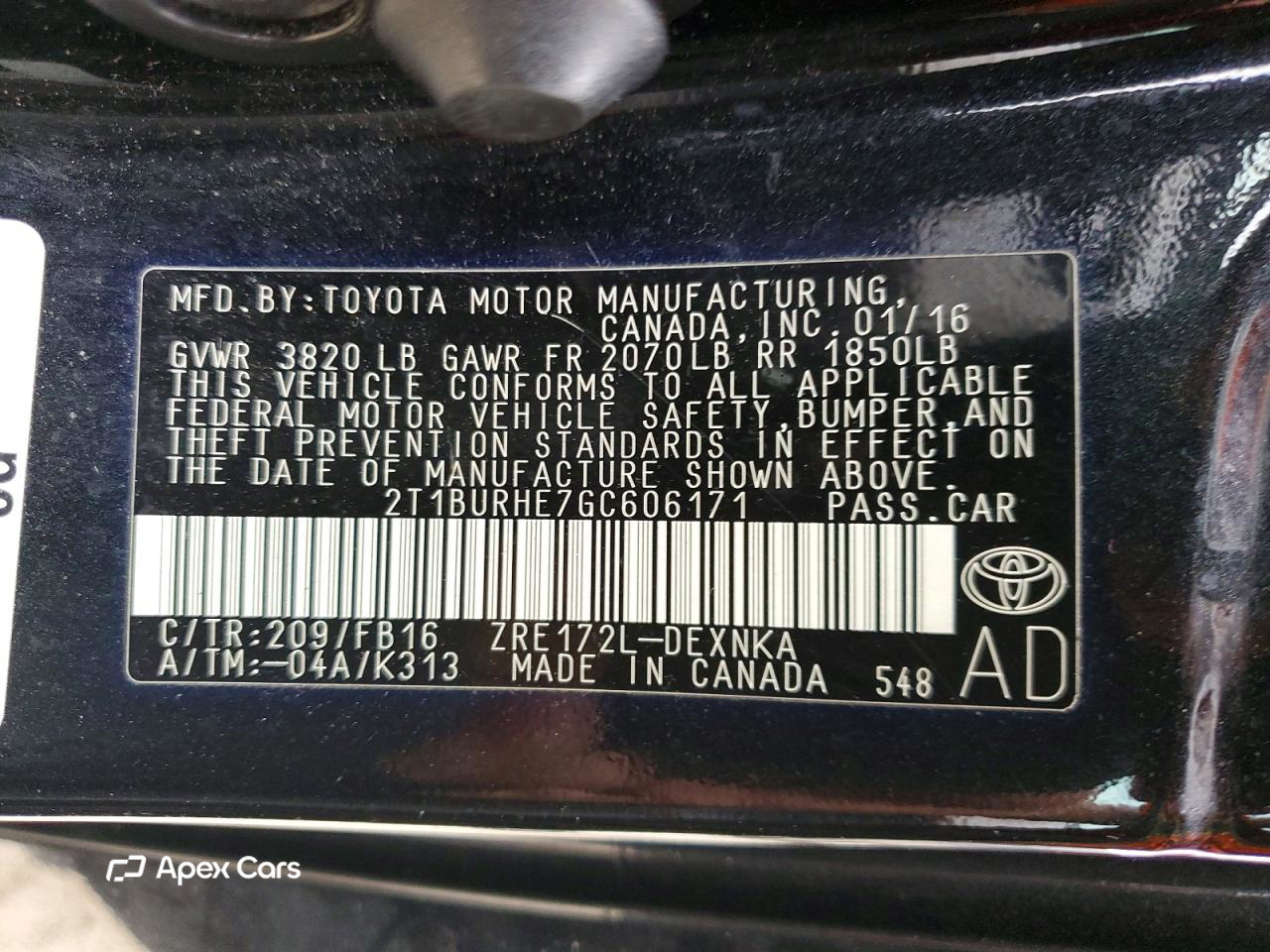 Toyota Corolla 2016