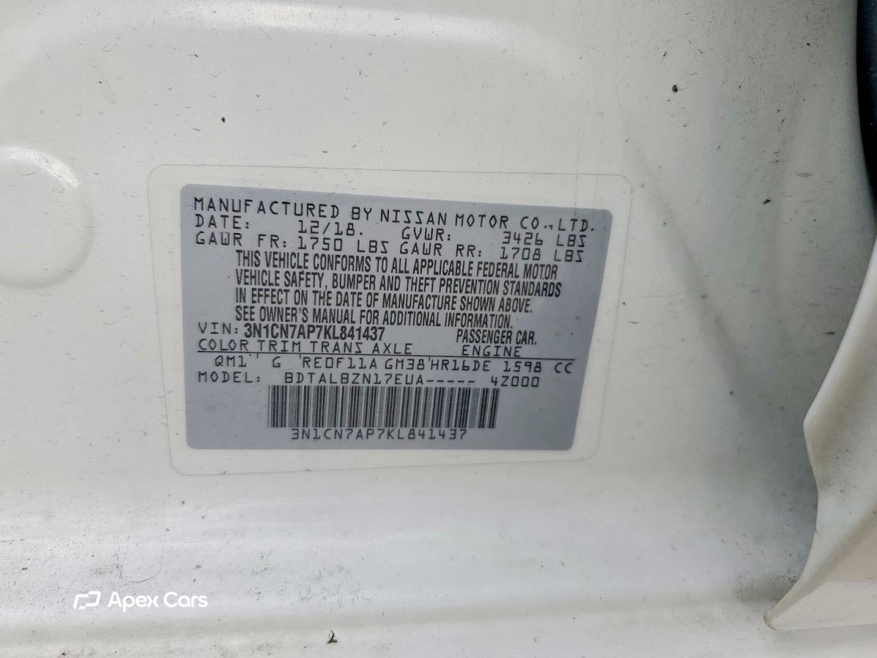 Nissan Versa 2019