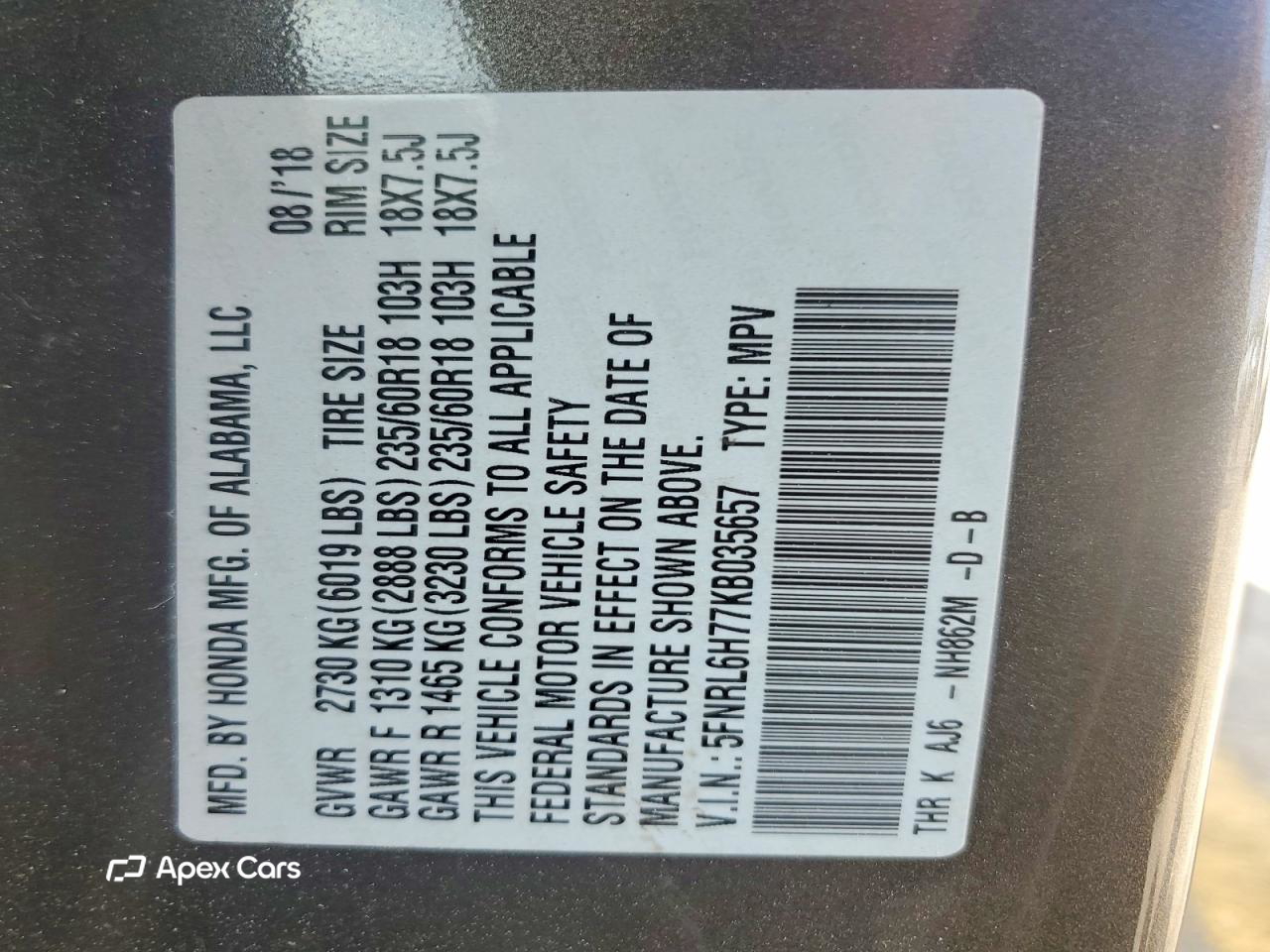 Honda Odyssey 2019