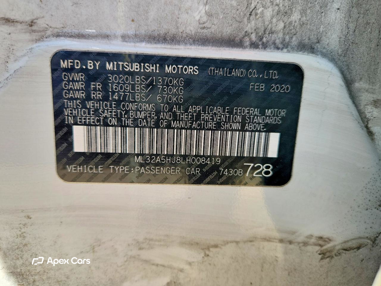 Mitsubishi Mirage 2020