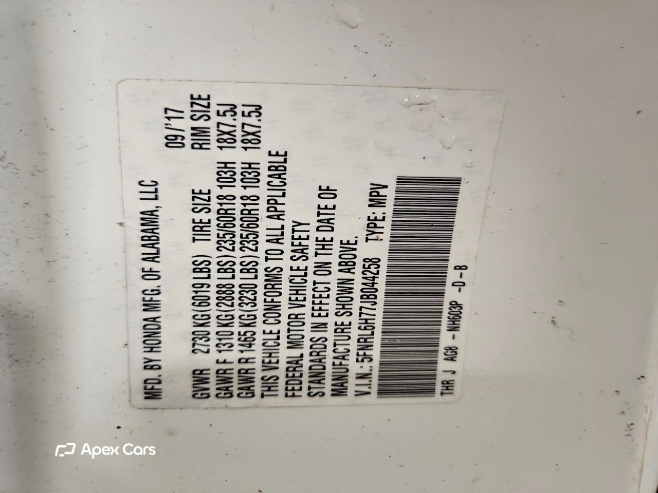 Honda Odyssey 2018