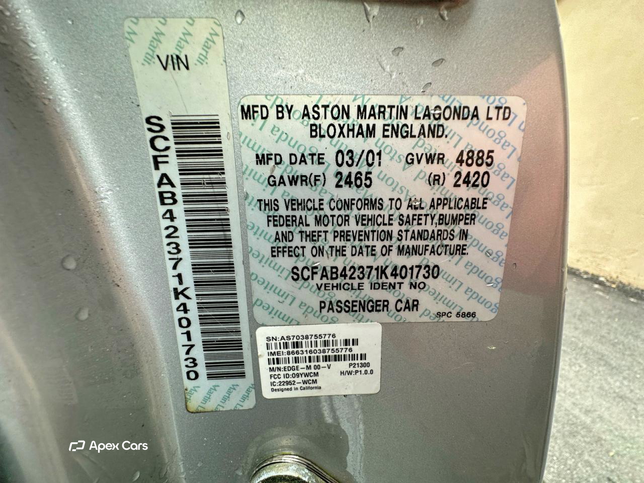 Aston Martin DB7 2001