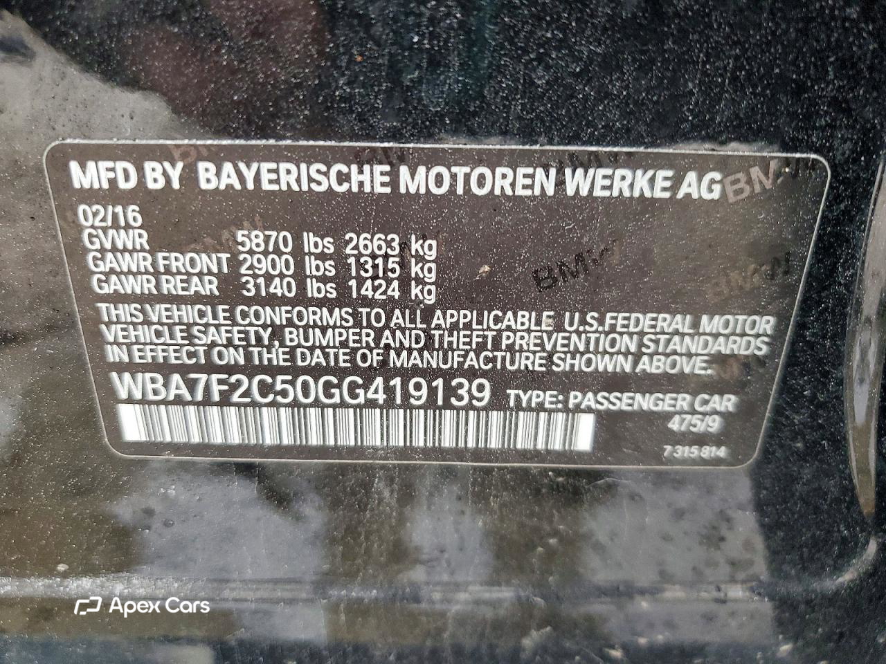 BMW Series 7 2016