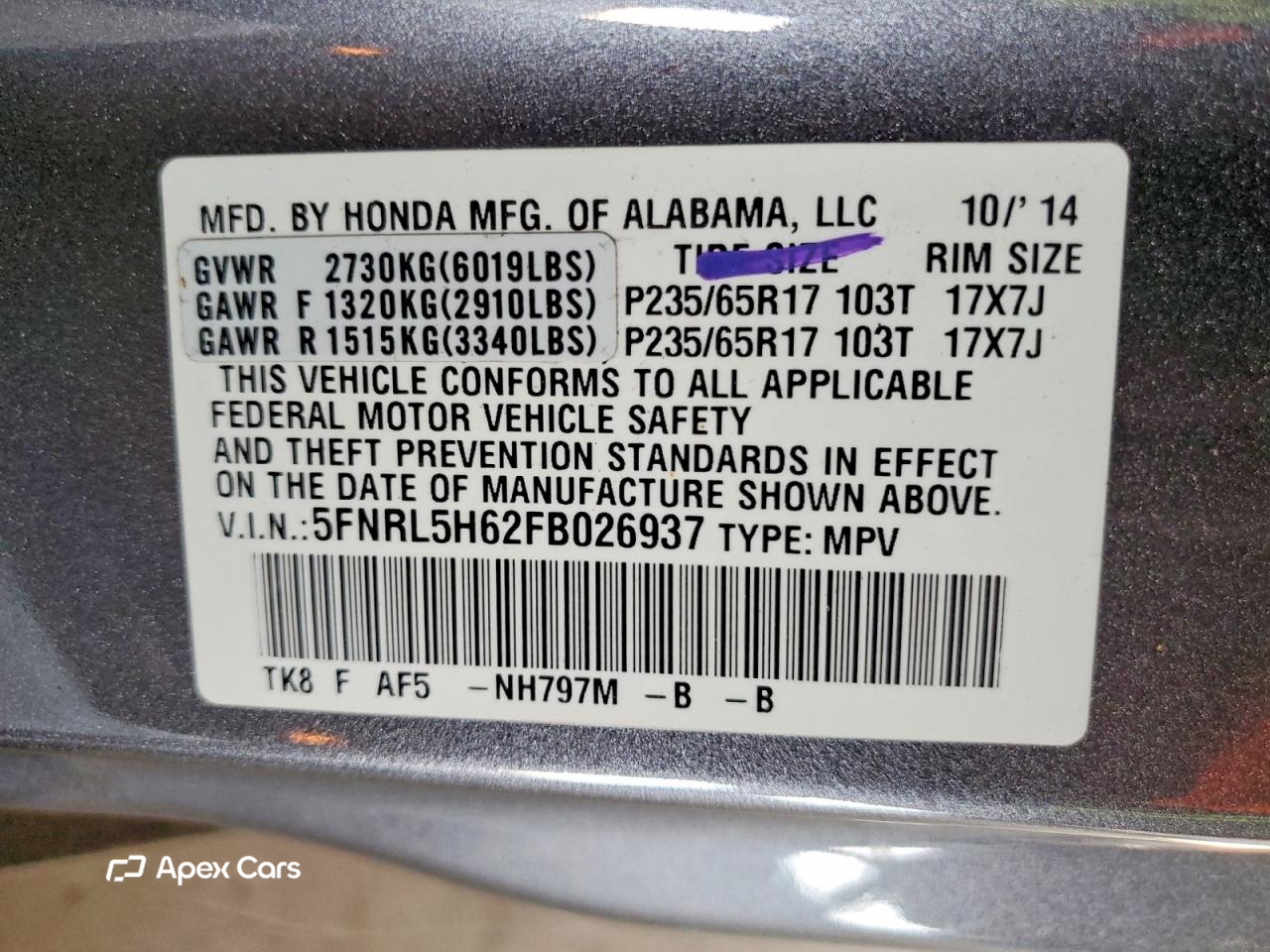 Honda Odyssey 2015