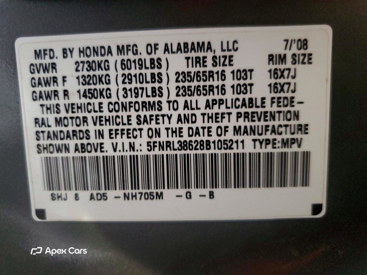 Honda Odyssey 2008
