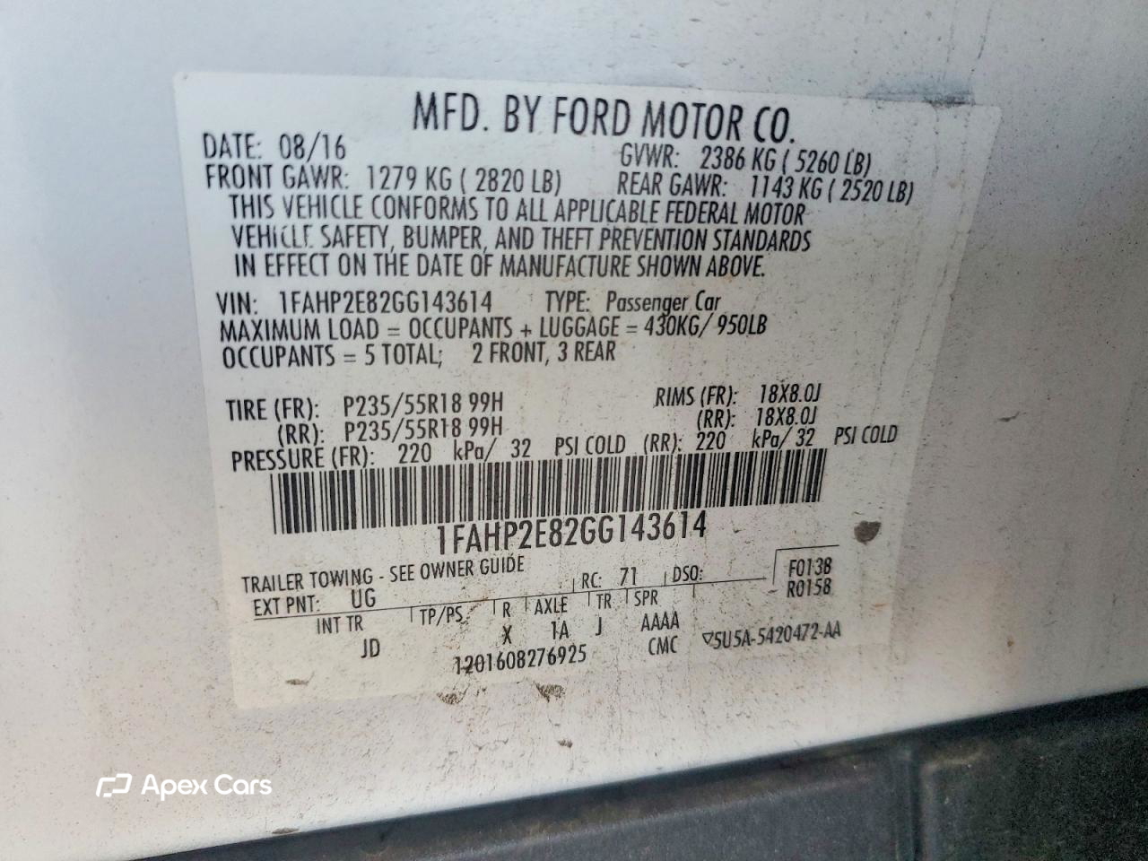 Ford Taurus 2016