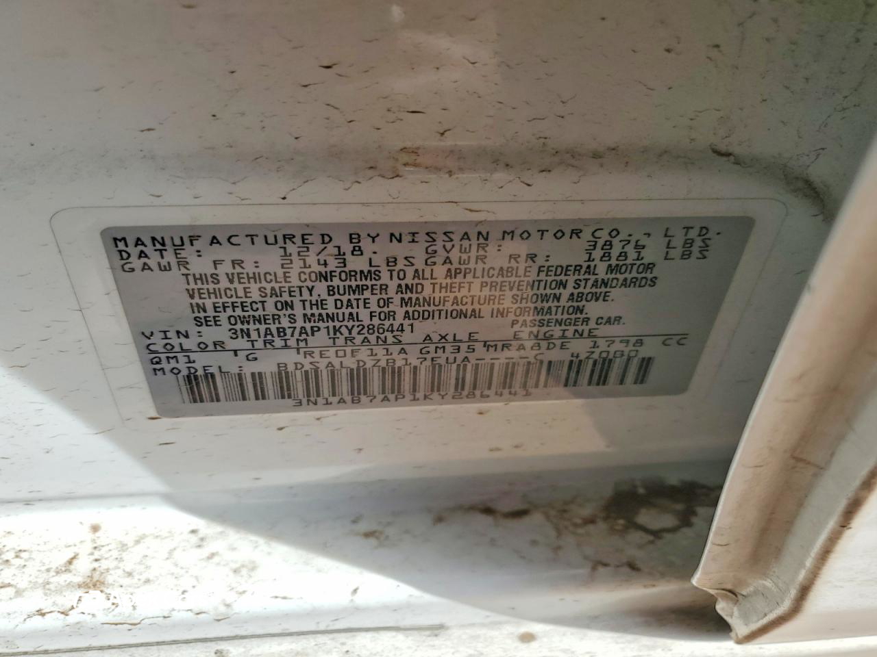 Nissan Sentra 2019