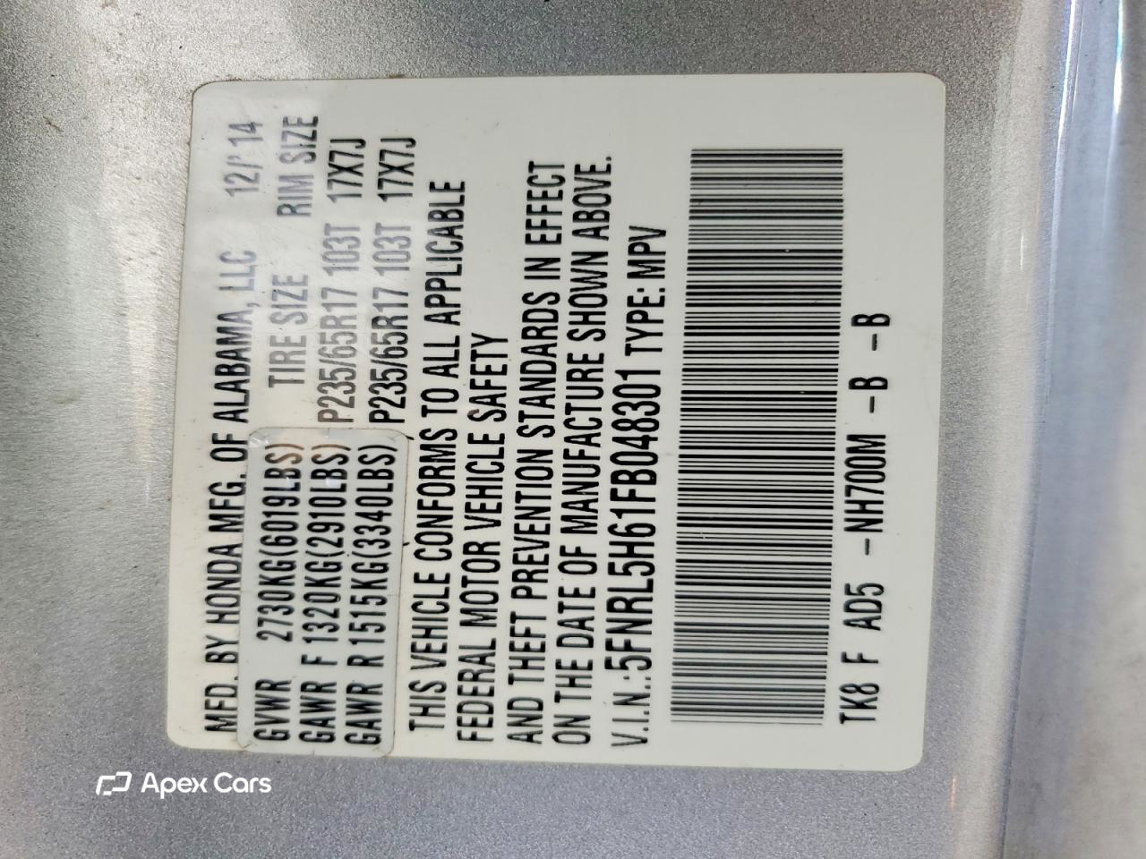 Honda Odyssey 2015