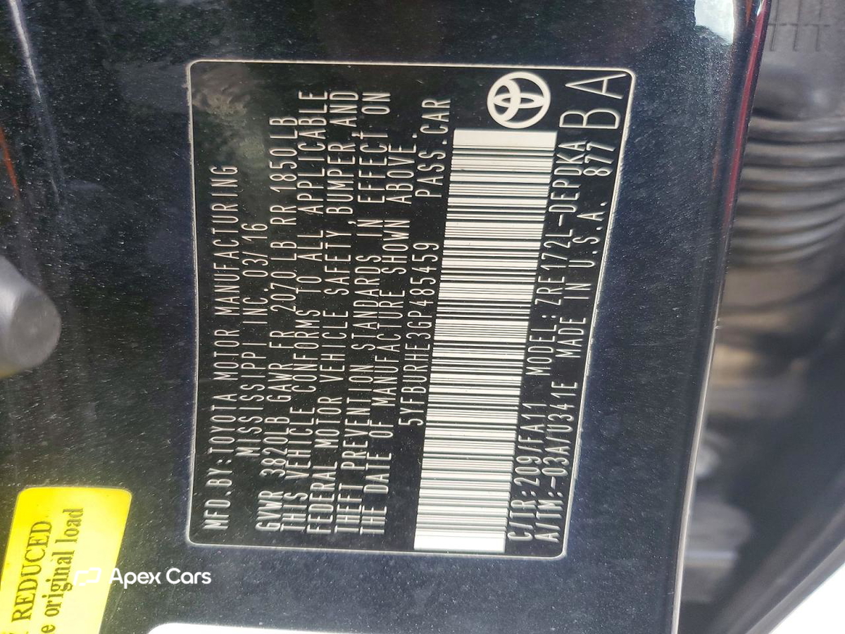 Toyota Corolla 2016