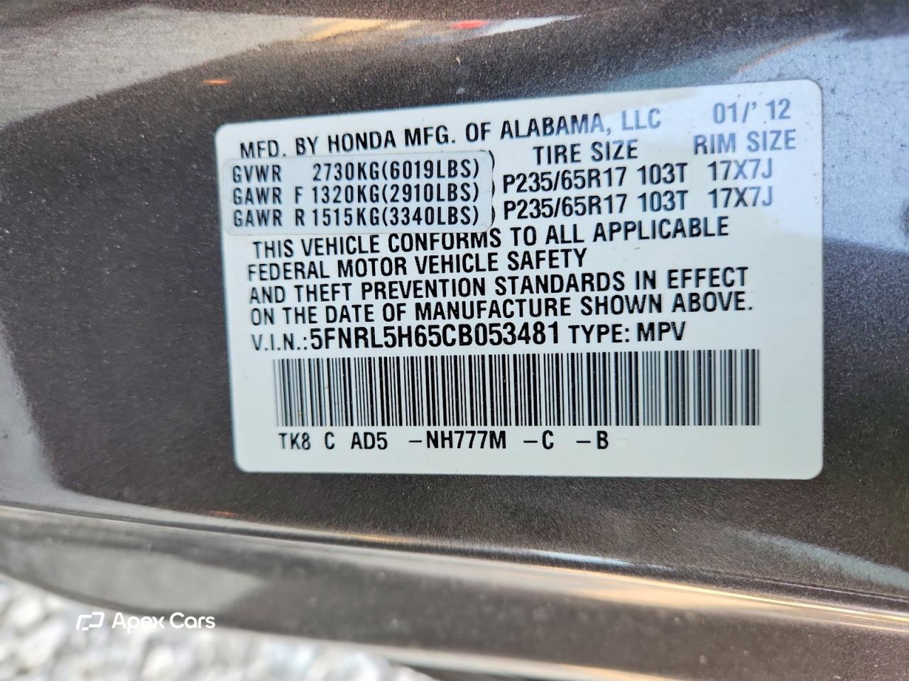 Honda Odyssey 2012