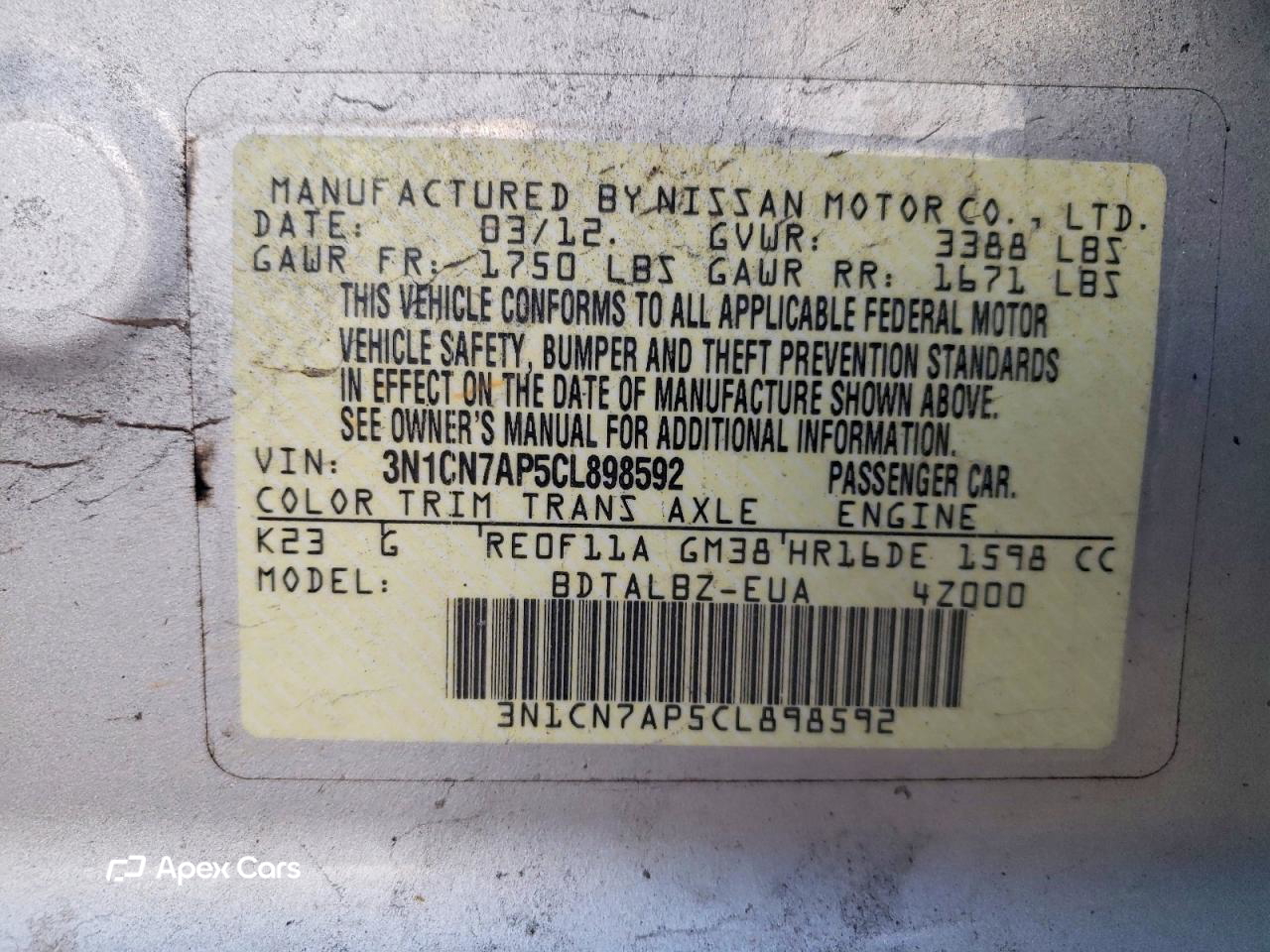 Nissan Versa 2012