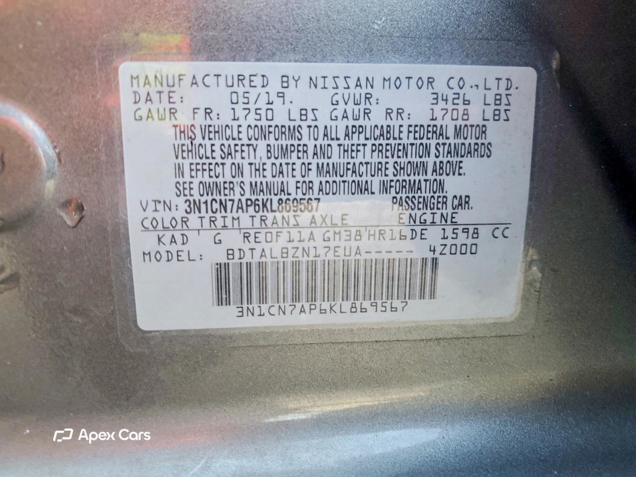 Nissan Versa 2019
