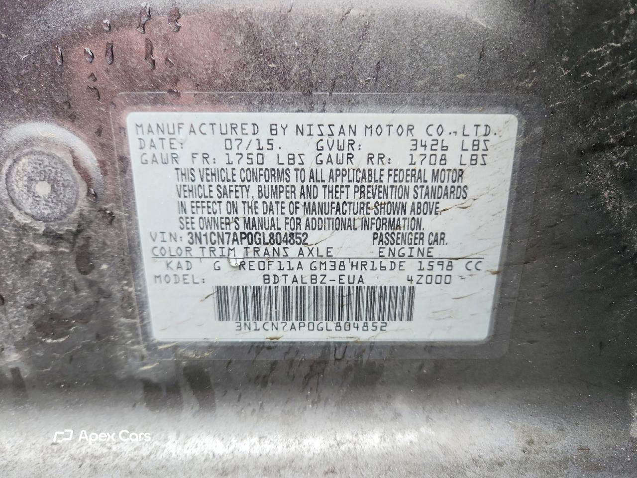 Nissan Versa 2016