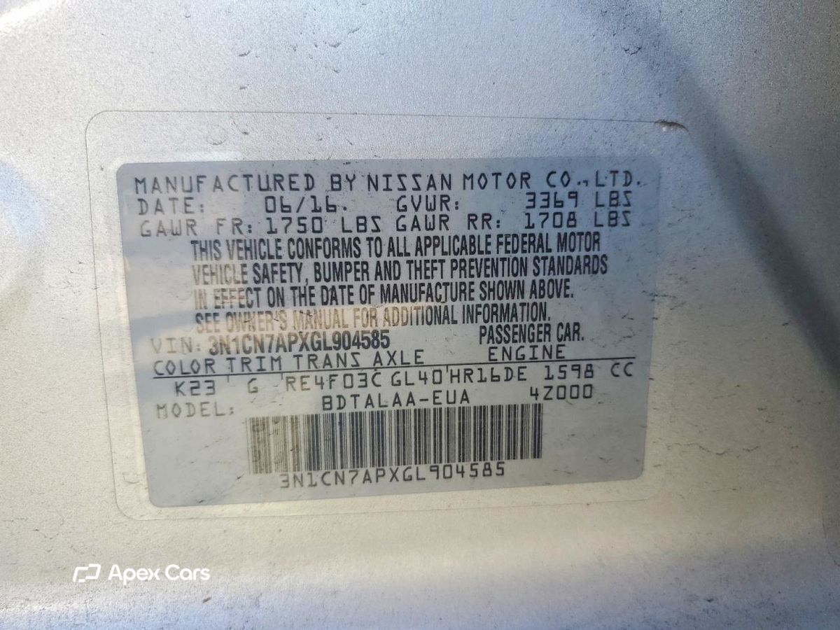 Nissan Versa 2016