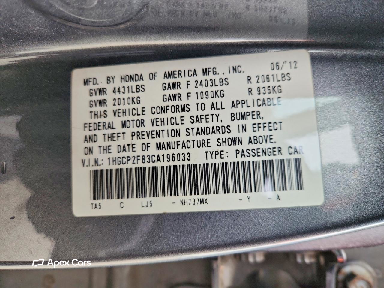 Honda Accord 2012