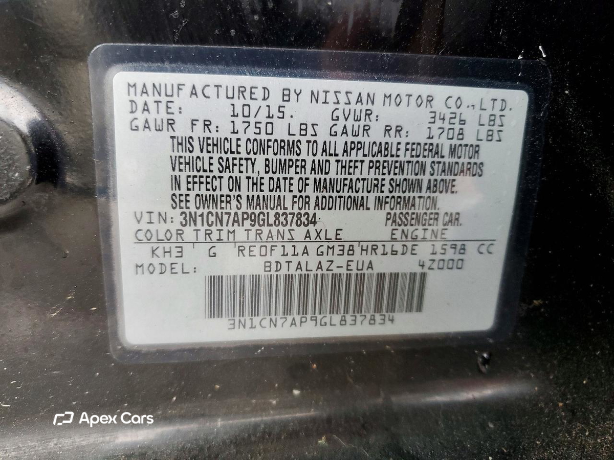Nissan Versa 2016