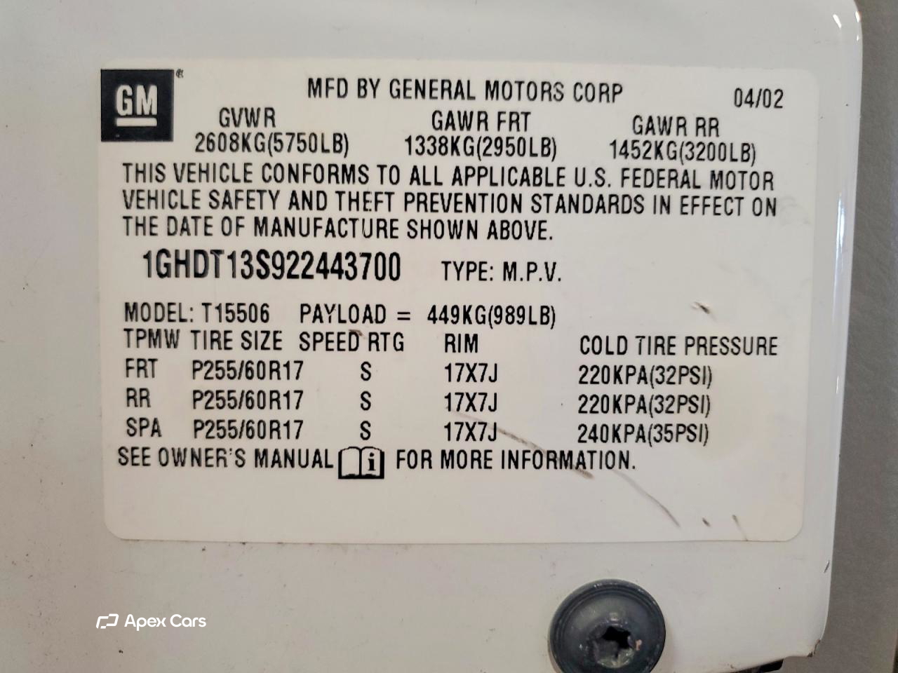 Oldsmobile Bravada 2002