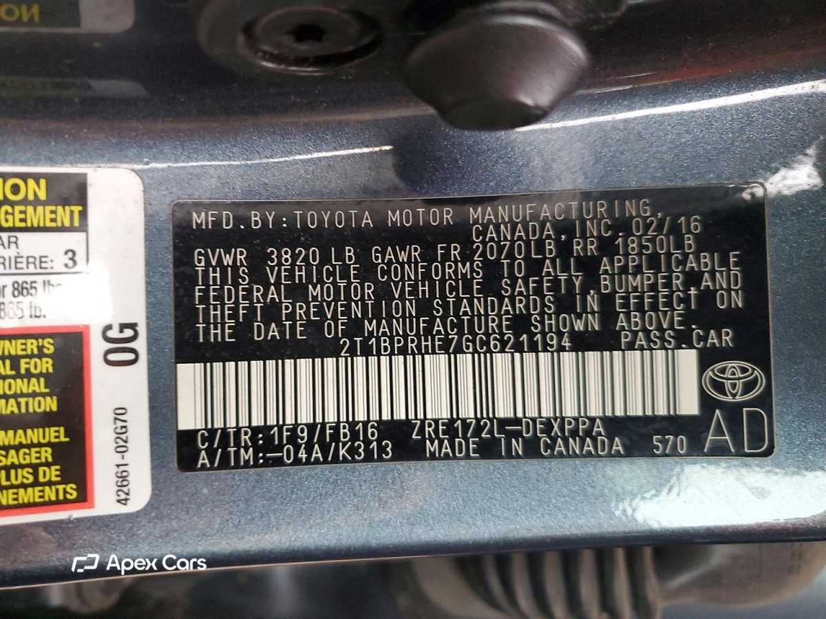 Toyota Corolla 2016