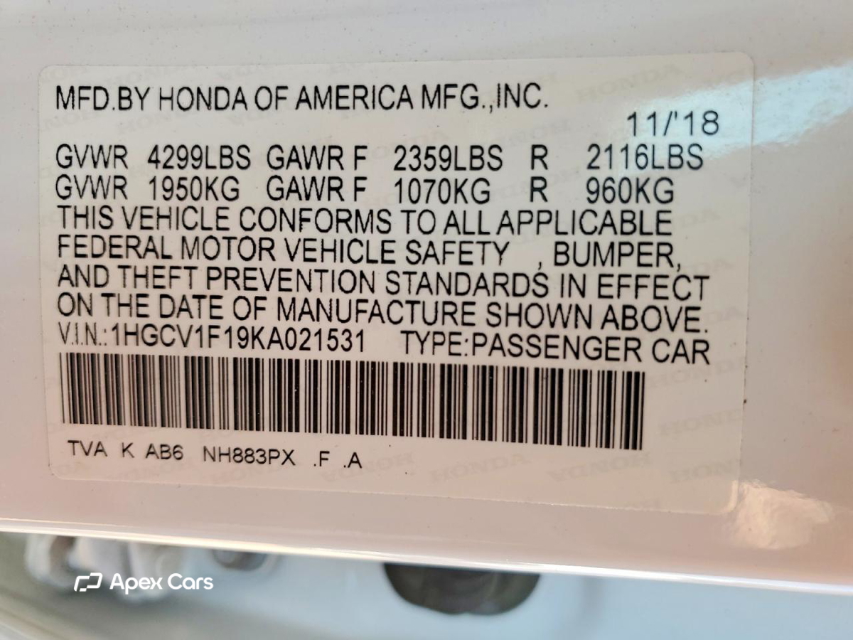 Honda Accord 2019