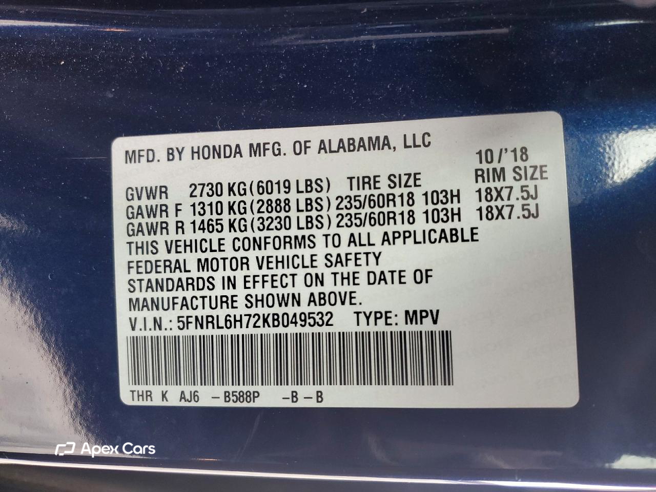 Honda Odyssey 2019