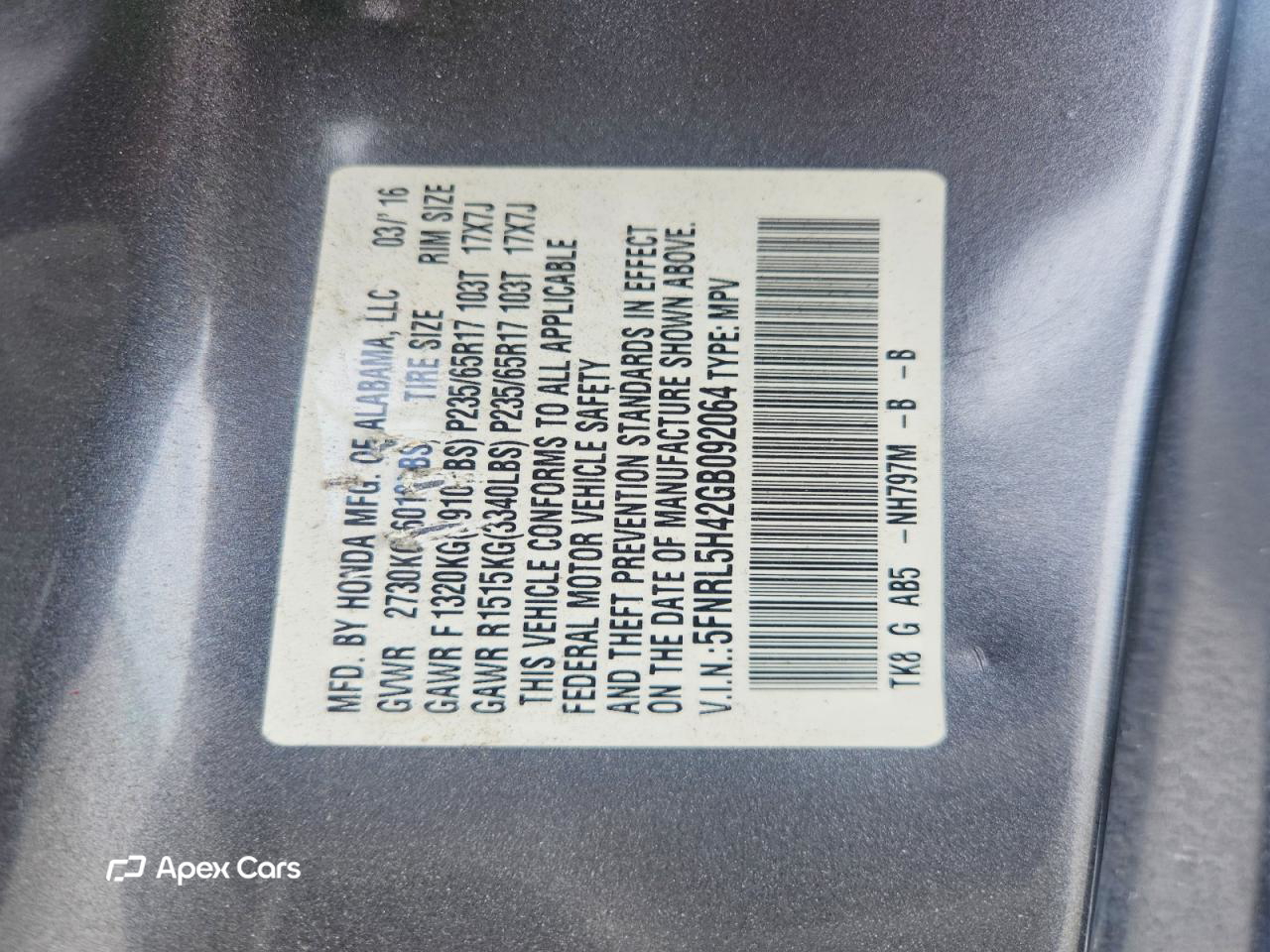 Honda Odyssey 2016