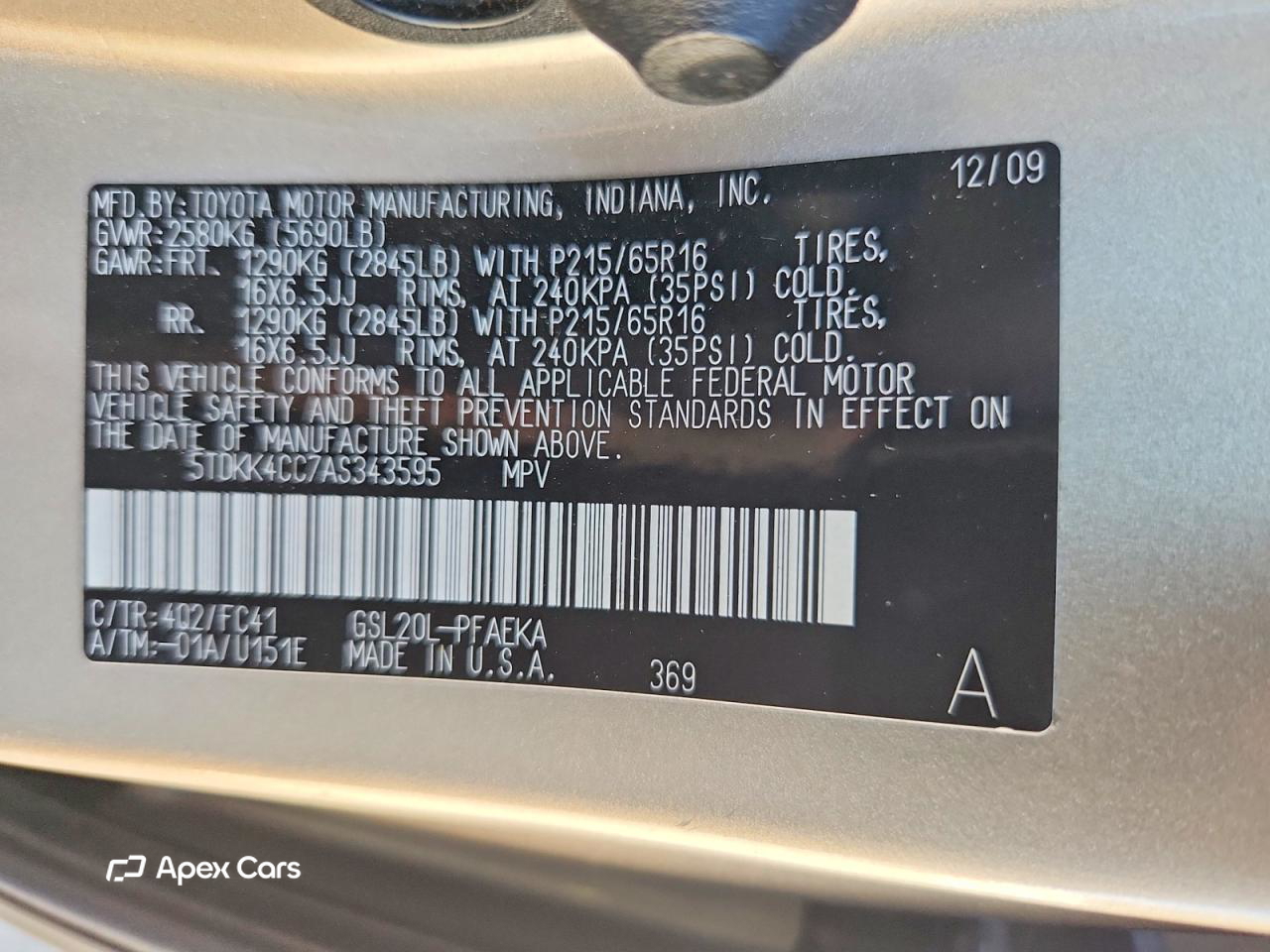 Toyota Sienna 2010