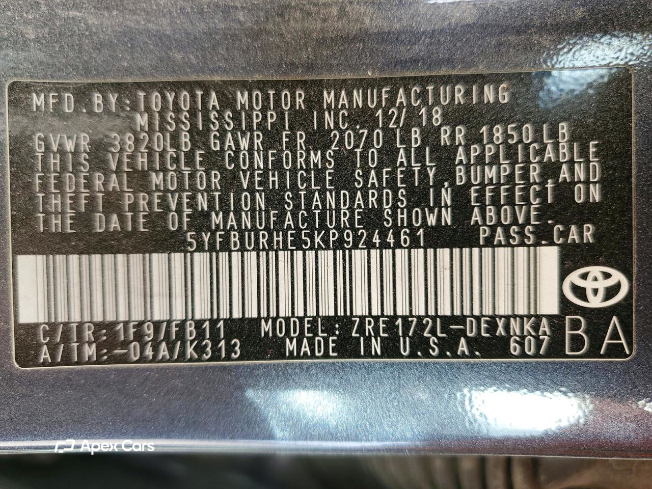 Toyota Corolla 2019