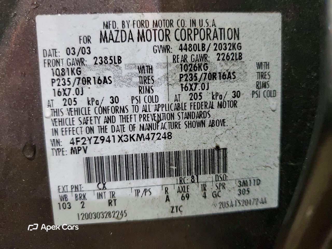 Mazda Tribute 2003
