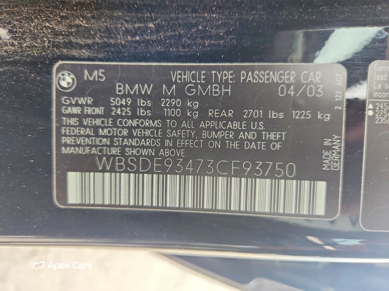 BMW M5 2003