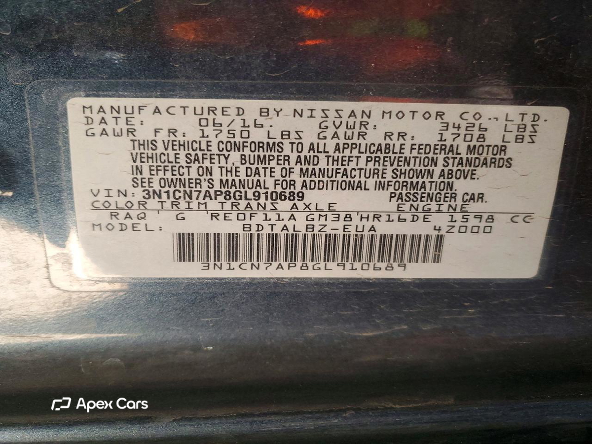 Nissan Versa 2016