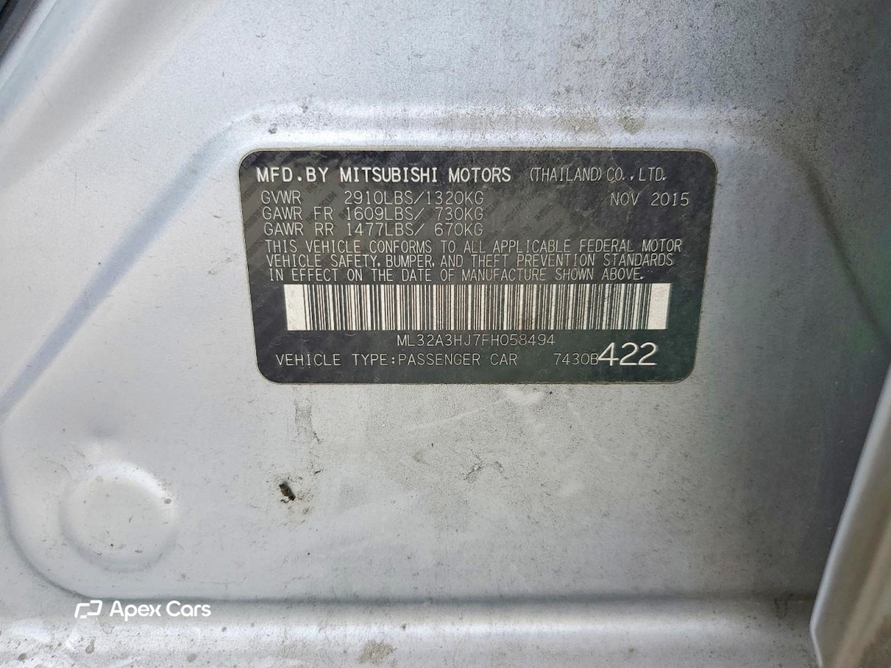 Mitsubishi Mirage 2015