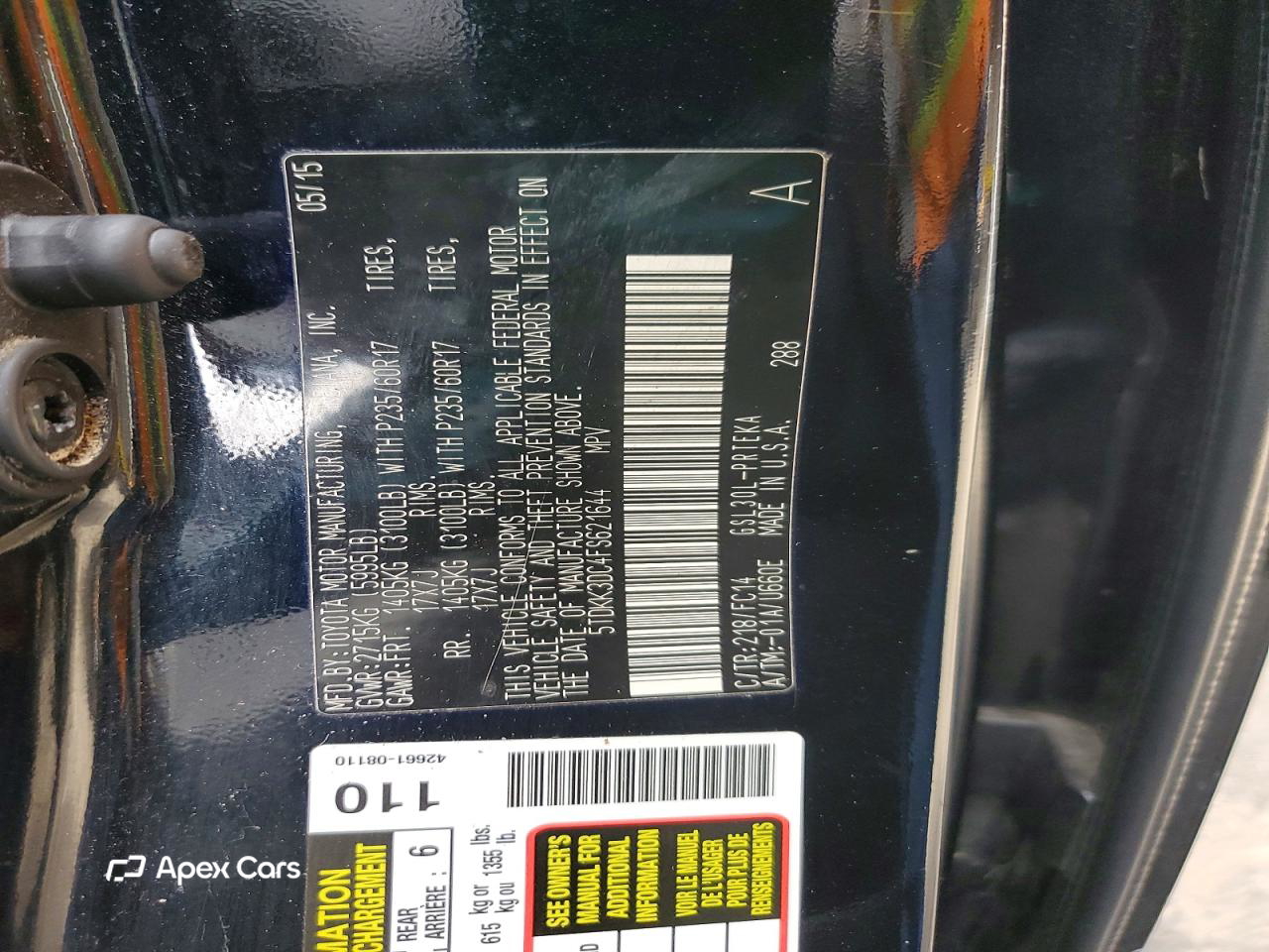 Toyota Sienna 2015