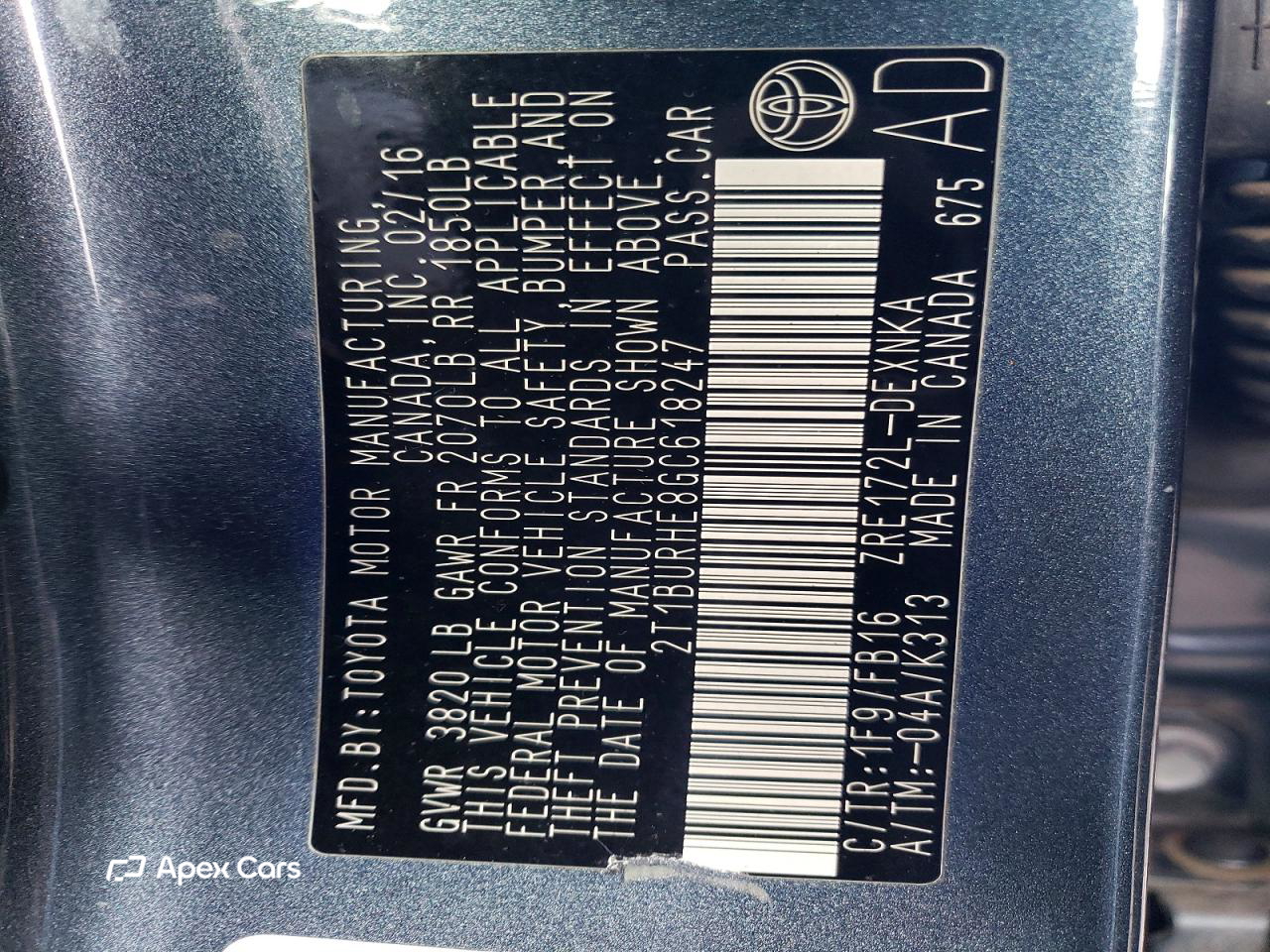 Toyota Corolla 2016