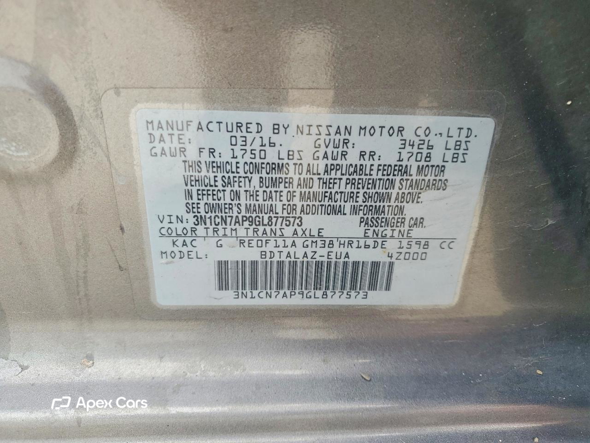 Nissan Versa 2016