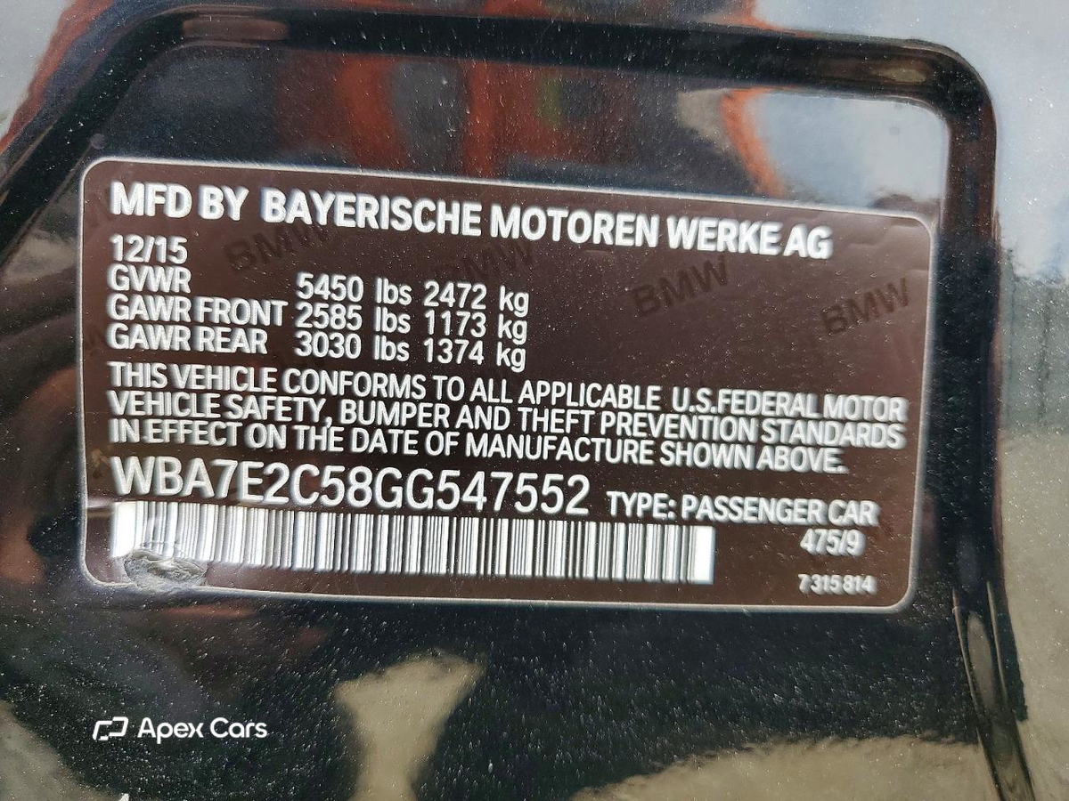 BMW Series 7 2016