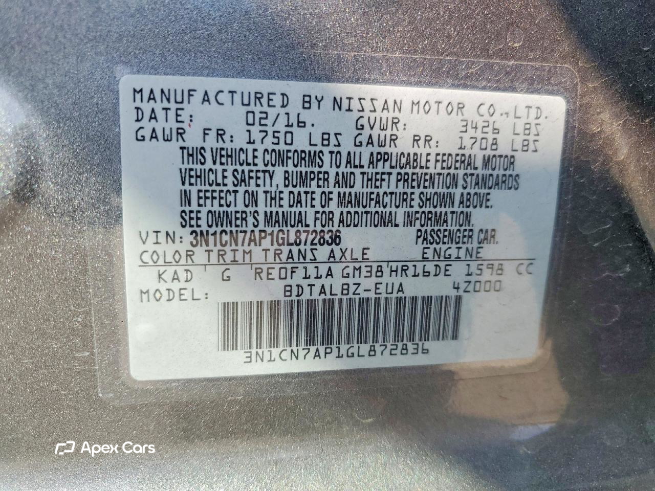 Nissan Versa 2016