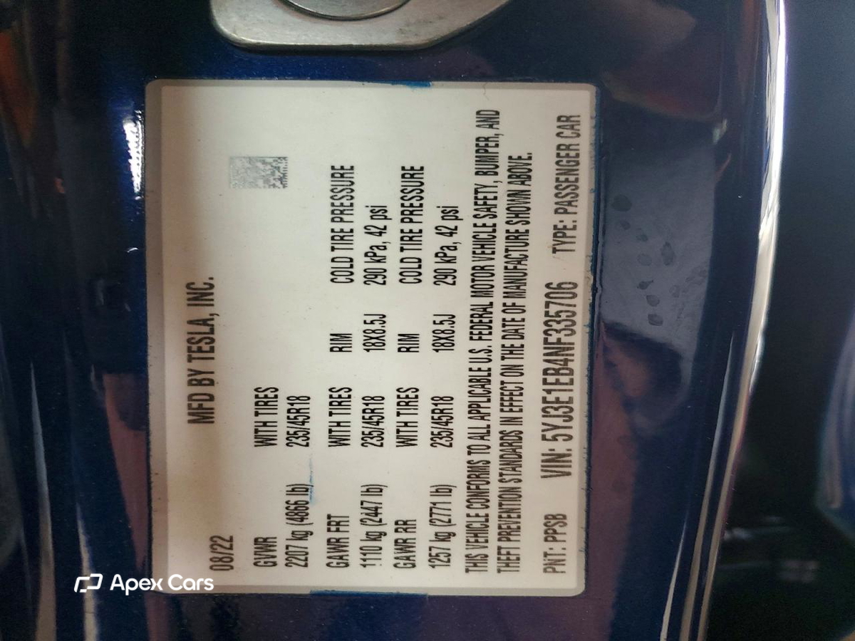 Tesla Model 3 2022