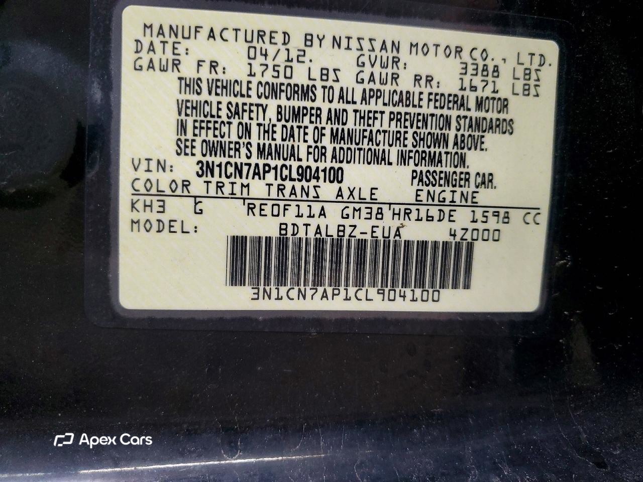 Nissan Versa 2012